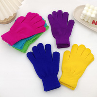 Gants tricotés couleur unie, couleur bonbon, unisexe, pour adultes, couvrant entièrement la main, chauds, pour femmes et hommes, gants d'hiver tricotés