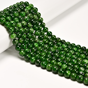 AAA haute qualité 6mm naturel véritable vert <span class=keywords><strong>Chrome</strong></span> <span class=keywords><strong>Diopside</strong></span> 8mm perles de pierre rondes lisses pour la fabrication de bijoux - Product Image 1