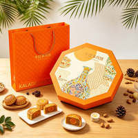 Boîte cadeau rigide personnalisée haut de gamme pour biscuits, bonbons, pâtisseries, gâteaux de lune, emballage alimentaire, boîte à dessert
