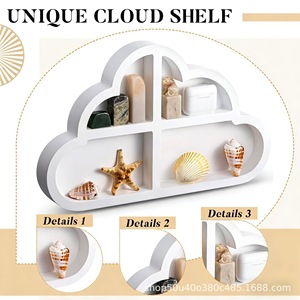 Cloud-Shaped <b>Desktop</b> Storage Rack Wooden Multi-Functional Organizer For Living Room Home Decor - Product Image 4