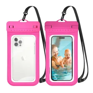 High quality float Waterproof PVC Mobile Phone Cases Pouch IP68 Waterproof Bag Cell Phone Bag With Lanyard
