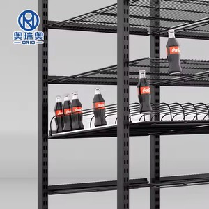 Kệ siêu thị hai mặt kim loại trọng lực thức ăn Con lăn Giá trượt Hệ thống kệ cho kho lưu trữ Kệ trưng bày - Product Image 5