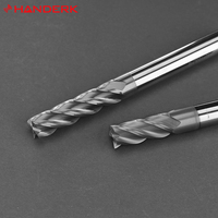 Fraise carrée HANDERK à 4 dents 4/6/8/10/12mm HRC45 avec revêtement AlTiN pour fraisage CNC, ODM/OEM disponible