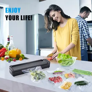 Mini Dry Vacuum Sealer Machine 5-in-1 Household Dry & Wet Sous Vide Food Storage & Preservation with Cutter Plastic Material