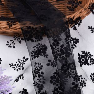 Thiết Kế Mới <span class=keywords><strong>Flock</strong></span> Vải Tuyn Flocked Lưới Vải Cho Ăn Mặc Hoa Đổ Xô Vải Tuyn - Product Image 3