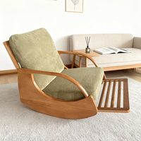 Fauteuil à bascule vintage en bois massif, fauteuil inclinable individuel pour la maison, idéal pour la détente, le sommeil et les loisirs quotidiens