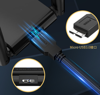 Adaptador WiFi USB 3,0 de doble banda AC1300Mbps, tarjeta de red inalámbrica de 2,4G + 5,8G, sin controlador, para ordenador portátil, PC, Windows 7/10/11