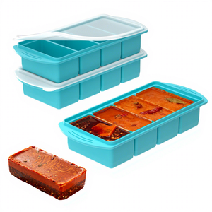 Bac à glaçons en silicone grand format pour congélateur avec couvercle, moules de congélation pour soupes, compatible four et lave-vaisselle - Product Image 3
