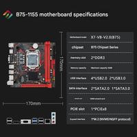 Carte mère d'ordinateur de bureau B75-ITX, prise en charge des puces Intel, interface de disque dur SATA, prise en charge DDR3 M.2, 1155 broches, pour processeurs I3 I5 I7