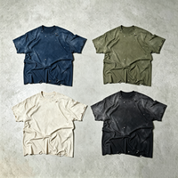T-shirt personnalisé de haute qualité pour marque de streetwear, logo personnalisé, t-shirt d'été 250 g/m², t-shirt délavé pour marque