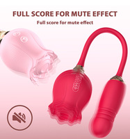 2-in-1 Rosen-Sexspielzeug Vibrator Erotikspielzeug Klitoris-Lecken G-Punkt-Vibratoren Stoßender Dildo-Vibrator Sexspielzeug für Frauen