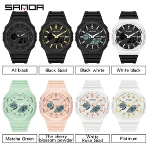 <span class=keywords><strong>Orologio</strong></span> <span class=keywords><strong>da</strong></span> <span class=keywords><strong>polso</strong></span> digitale 6016 Sanda con Display a LED calendario di allarme a doppio puntatore luminoso classico alla moda <span class=keywords><strong>orologio</strong></span> in plastica dal Design semplice - Product Image 6