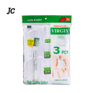 Joychuang Offerta Speciale: Confezione da 3 Canotte da <span class=keywords><strong>Uomo</strong></span> in Cotone Poliestere, Tinta Unita, <span class=keywords><strong>Bianche</strong></span>, a Costine, per Palestra - Product Image 1