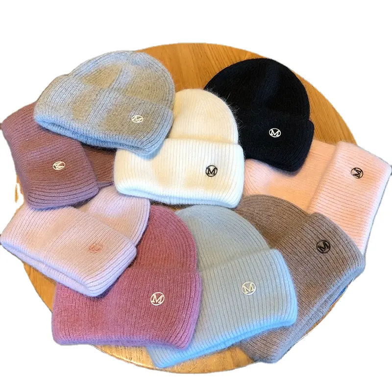 Fashion Winter Keep Warm Mohair Beanies With Custom Logo Designer Unisex Knit Beanie Hats