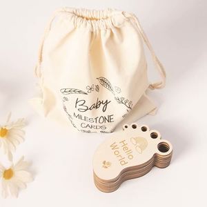 Wholesale Footprint Shaped Baby Milestone Cards Keepsake <b>Memory</b> Set Baby 12 Months Growth Marker Thoughtful <b>Gift</b> for New Parents - Product Image 1