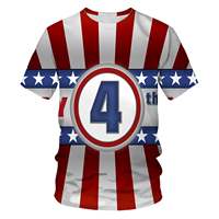 Drapeau américain 4 juillet T-shirts graphiques à manches courtes pour hommes Chemise patriotique Custom Wholesale Street Sportswear Tops T Shirts