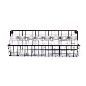 Wall Mounted Spice <b>Rack</b> Black Iron 4 Tier <b>Kitchen</b> <b>Storage</b> For Condiments And Spices - Product Image 3