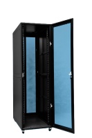 Rak Server Jaringan 19 Inch 42U, Kabinet Server Baja, Rak Server Pusat Data, Pintu Depan Berlubang untuk Rak Server Pusat Data