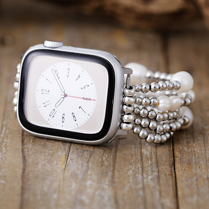 Correa de Reloj Inteligente de Acero Inoxidable Amazonite de Moda, 38 mm/45 mm, Hebilla Elástica para Reloj - Product Image 4