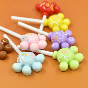 Sevimli lolipop şeker flatback reçine cabochon diy karalama defteri bebek evi için minyatür gıda telefon kılıfı firkete dekorasyon - Product Image 6