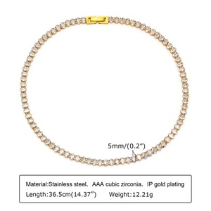 Fashion Anniversary <b>Bracelet</b> Gold Stainless Steel Tennis Chain Zircon <b>Bracelet</b> - Product Image 5
