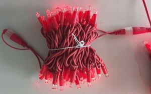 Flash LED rojo + blanco, resistente al agua, 10 metros, carcasa de burbuja, iluminación exterior, ventana, decoración de hotel, cadena de luz de goma roja - Product Image 3