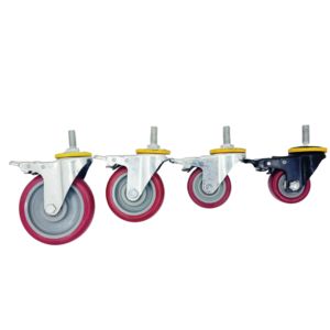Mittelgroße Rote PP 5-Zoll 125mm Vollgummi-Transportrolle mit einer Tragfähigkeit von 150kg für Handwagenräder - Product Image 6