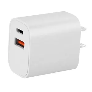 ETL FCC CE ha superato la migliore qualità PD 20W caricabatterie di alimentazione Super veloce adattatore da parete USB A + C caricabatterie da viaggio per iPhone