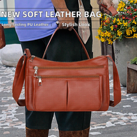 Nouveau Sac Bandoulière Souple et Tendance 2025 avec Fermeture Éclair Simple et Boucle pour Femme Toutes Saisons