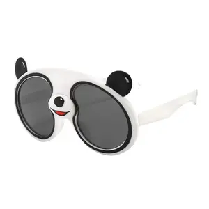 Новые солнцезащитные очки FANXUN с защитой от УФ-лучей, милая панда, Dwen, силиконовые поляризационные солнцезащитные очки с героями мультфильмов для мальчиков и девочек