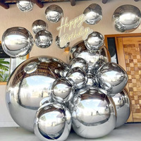 Ballons gonflables argentés et dorés de 50, 60, 70 pouces en gros pour décorations de mariage et de fête d'anniversaire, grands ballons en aluminium 4D réutilisables