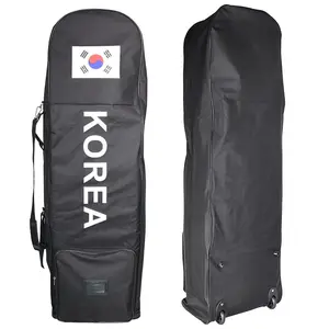 韩国国旗图案高尔夫旅行包带轮子可拆卸肩带可折叠高尔夫球杆旅行套高尔夫航空包