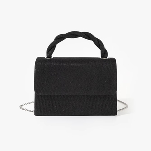 Bell High Quality Fashion Glitter Twisted <b>Rope</b> Sparkling Evening Party Wedding Clutch Bag <b>Chain</b> Luxury Handbag - Product Image 1