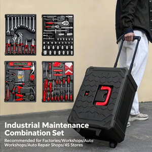 254 Piece Hand Tool <b>Set</b> Chrome Vanadium Steel Rolling Case Home Maintenance Wrench <b>Pliers</b> Socket Kit - Product Image 5