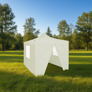 Tente Pop-Up Crème 9,8'x9,8' avec 4 parois, abri de camping pliable pour l'extérieur - Product Image 2