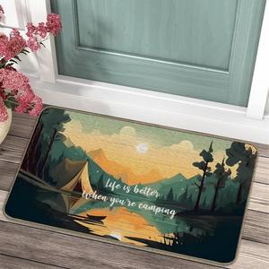 <span class=keywords><strong>Tapis</strong></span> d'entrée rétro pour <span class=keywords><strong>camping</strong></span>-<span class=keywords><strong>car</strong></span> <span class=keywords><strong>Tapis</strong></span> de <span class=keywords><strong>sol</strong></span> facile à nettoyer pour la porte d'entrée de la maison Paillasson de style <span class=keywords><strong>camping</strong></span> extérieur - Product Image 1