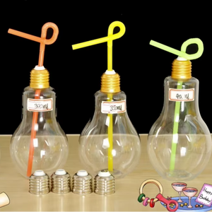 Botella de Plástico para Bebidas de 500 ml al por Mayor, Forma de Bombilla, Alta Calidad, Logotipo Personalizado, para Café Helado, Té Boba, Tequila - Product Image 2