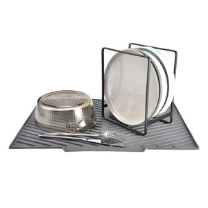 Kitchenware Draining <b>Mat</b> L Gray Non-Slip Rectangular Sink Drain <b>Mat</b> For Kitchen Countertop - Product Image 2