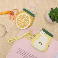 Porte-monnaie en cuir PU mignon en forme de fruit, mini pochette à monnaie, rangement pour écouteurs, breloque de sac à main