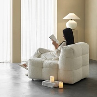 Zayshine italien minimaliste crème blanc velours chaise inclinable salon chambre compresser modulaire barbe à papa canapé chaise