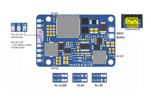 Module d'alimentation Mateksys PM12S-3 5.25V/6V/8V 4A 5-8V/15A BEC pour RC Multirotor FPV Racing Drone UAV Kit de châssis DIY Guangdong Chine - Product Image 5