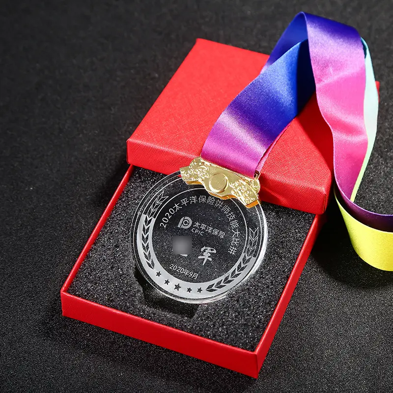 MH-NJ00832 Personalized Souvenirs Gift Wholesale Glass Star Medal Award Stock Crystal Blank Trophy