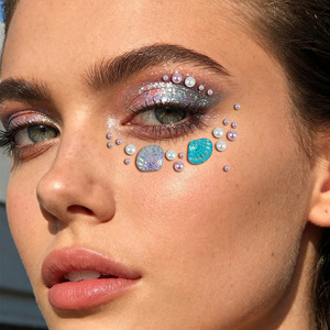 Autocollants pour le <span class=keywords><strong>visage</strong></span> en strass brillants style fée rêveuse, étoile, lune, coquille, décorations faciales 3D scintillantes pour le maquillage de fête - Product Image 5