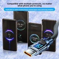Kabel Pengisian Daya Tipe-C Digital Display DX-5-Smart Berjalin Konduktor Tembaga Murni 120W PD/27W Pengisian Cepat untuk iPhone 15 Mobile