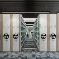 Estanterías Metálicas Móviles de Alta Densidad Modernas para Almacenamiento de Archivos Comerciales, Sistema de Estanterías Compactas con Ruedas