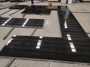 Azulejos de pedra preto preto projetado para granito preto preto preto Angola projetado cortado em tamanhos acabamento de jato de água polido - Product Image 3