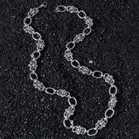 Nouveaux hommes Hip-Hop Style fait à la main géométrique en acier inoxydable perlé épissé chaîne collier rue Ins Style collier