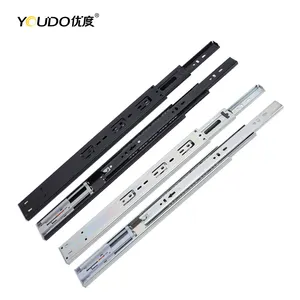 YOUDO mobilya donanım 45mm 3-Fold Rebound tam uzatma rulman slayt yumuşak yakın çekmece slayt mutfak dolapları için