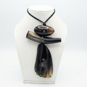 Eco-Friendly Natural Buffalo Horn Pendant Necklace Handmade Ethnic Jewelry for Women Fashion Accessories For Party - Product Image 1