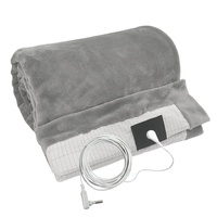 Couverture de mise à la terre en fibre d'argent 2 en 1, drap de lit de mise à la terre avec cordon de 15 pieds pour réduire le stress et améliorer le sommeil